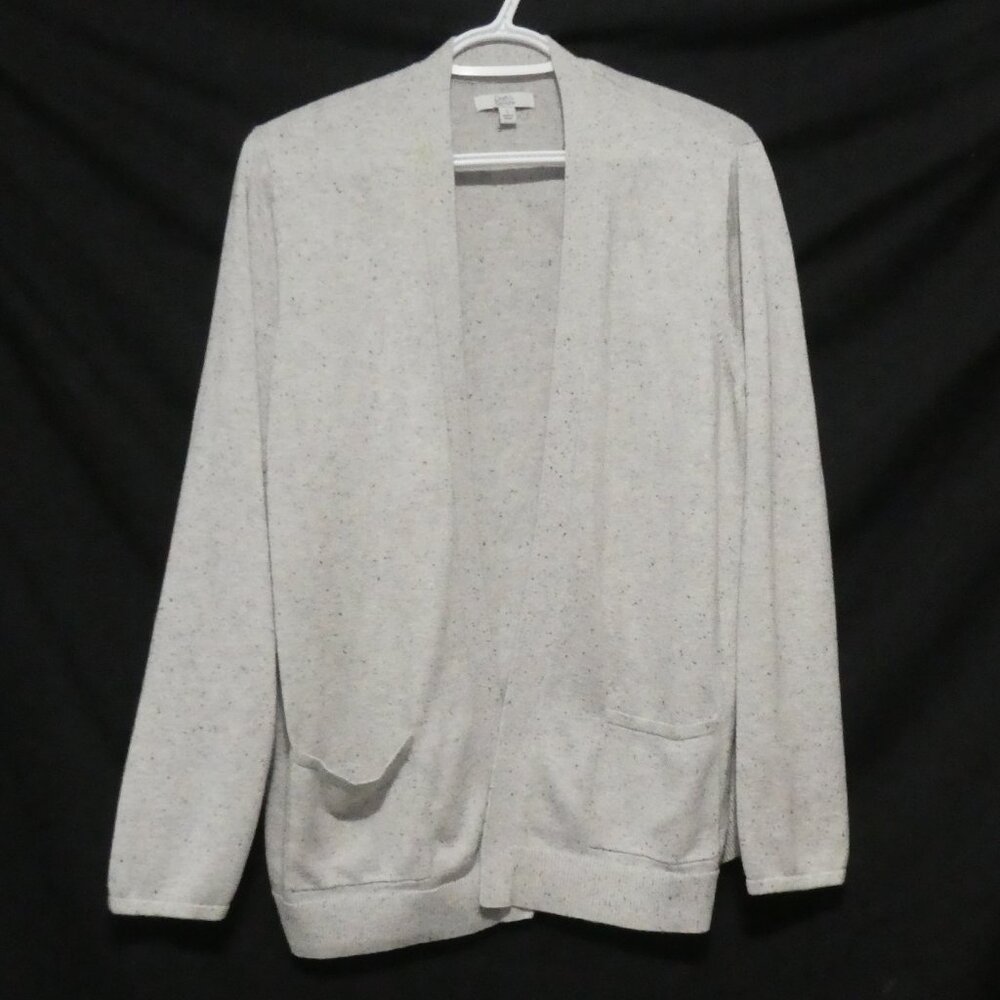 CROFT & BARROW | large | Open Front Cardigan With Pockets | Slit Bottom Sides